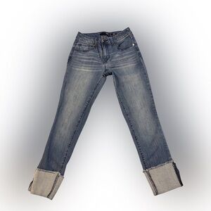1822 Denim Washed Blue Cropped Roll-Cuff Jeans